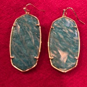 Kendra Scott Teal Elle Earrings with Gold Accents